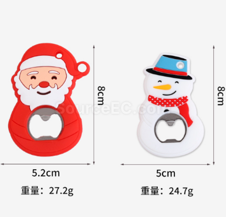 Customization Christmas magnetic refrigerator sticker bottle opener Promotional Products