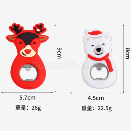 Customization Christmas magnetic refrigerator sticker bottle opener Promotional Products