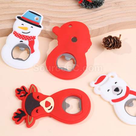 Customization Christmas magnetic refrigerator sticker bottle opener Promotional Products
