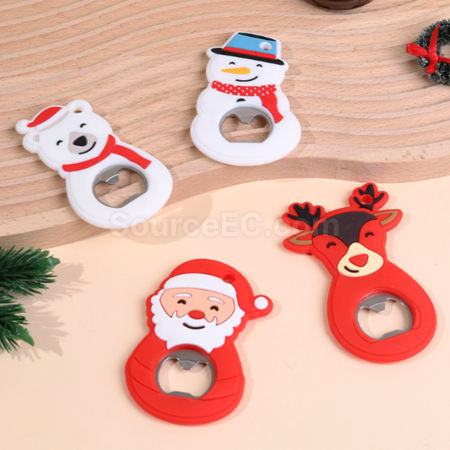 Customization Christmas magnetic refrigerator sticker bottle opener Promotional Products