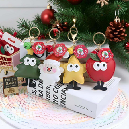 Customization PU Christmas Keychain Pendant Promotional Products