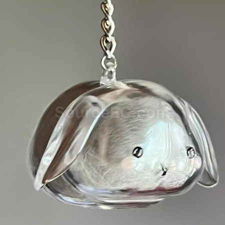Customization Cute Little Rabbit Transparent Hair Storage Box Promotional Products