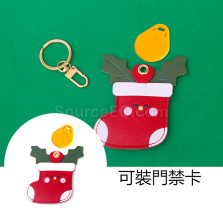 Customization Christmas Leather Keychain Access Control Card Pendant Promotional Products