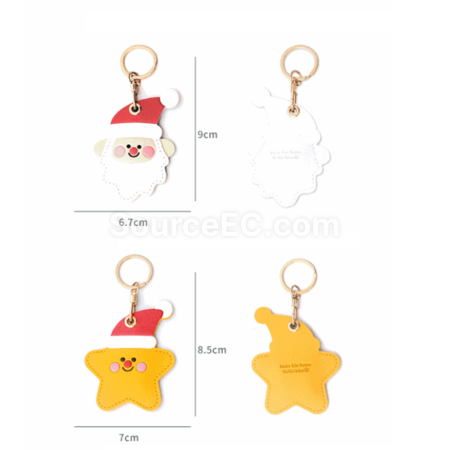 Customization Christmas Leather Keychain Access Control Card Pendant Promotional Products