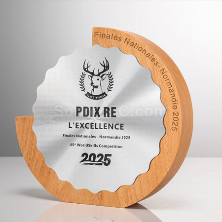 Customization Solid Wood Metal Award Promotional Products