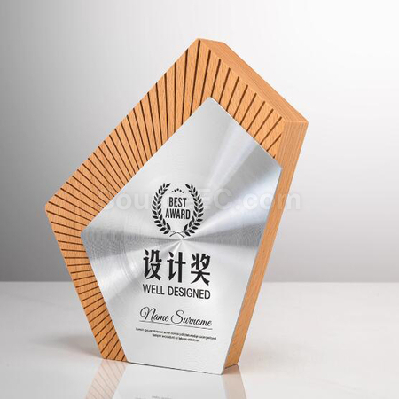 Customization Solid Wood Metal Award Promotional Products
