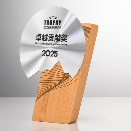 Customization Solid Wood Metal Award Promotional Products