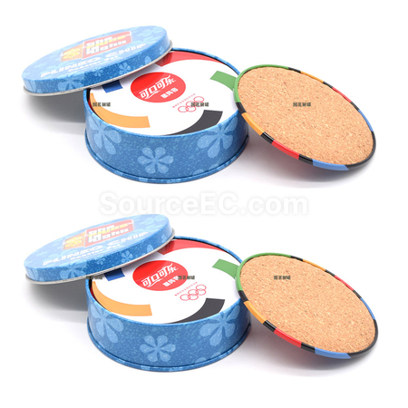 Customization Tin can cork coaster Promotional Products
