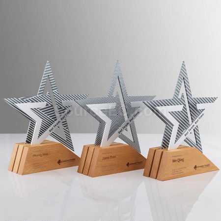 Customization Solid Wood Metal Award Promotional Products