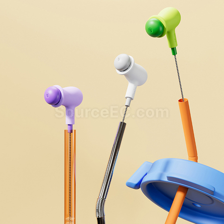 Customization Bendable pea straw brush Promotional Products