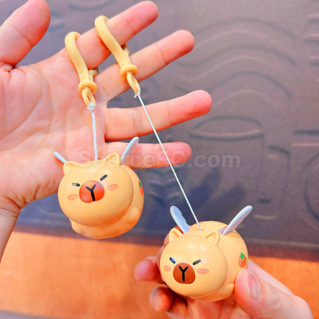 Customization Pull String Flying Capybara Stress Relief Keychain Promotional Products