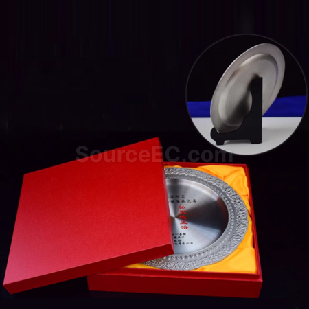 Customization 29CM Pure Tin Award Plate Commemorative Plate Promotional Products
