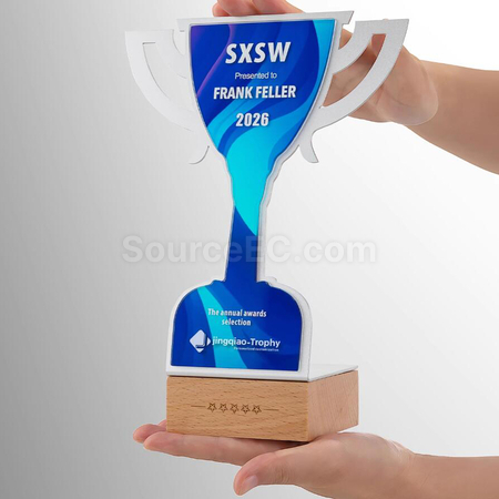 Customization Solid Wood Metal Award Promotional Products