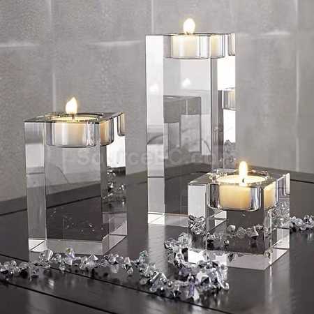 Customization Romantic Crystal Candle Holder Ornament Promotional Products