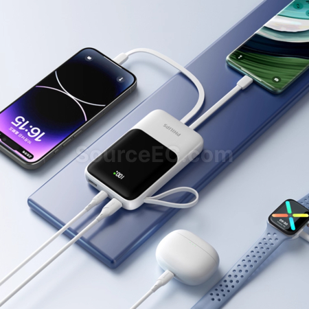 Customization Philips 3C Certified Power Bank With Built-in Cable Promotional Products