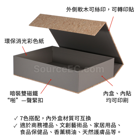 Customization Magnetic Flip Lid Eco-Friendly Cork Gift Box Promotional Products