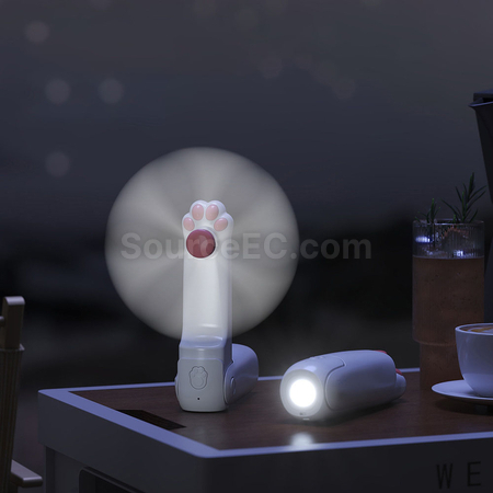 Customization Cat's Paw Mini Fan and Flashlight 2-in-1 Promotional Products