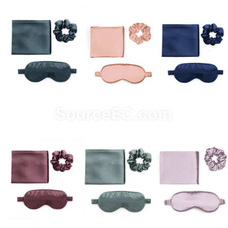 Customization Satin-like silk simulation three-piece set: eye mask, hair tie, pillowcase Promotional Products