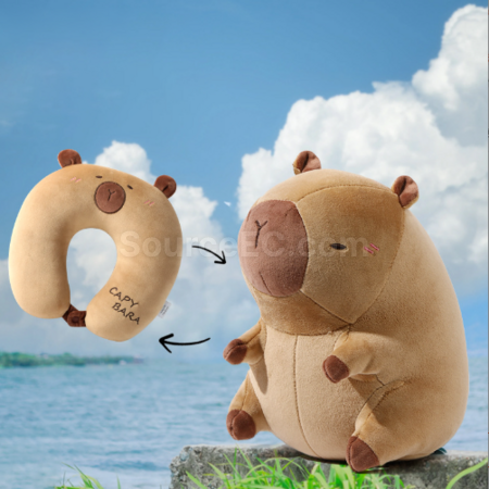 Customization Capybara Transformable Dual-Use U-Shaped Pillow Promotional Products