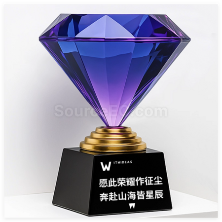 Customization Diamond Crystal Metal Trophy Promotional Products