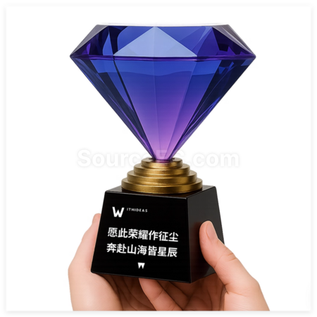 Customization Diamond Crystal Metal Trophy Promotional Products