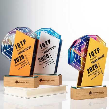 Customization Metal Crystal Solid Wood Trophy Promotional Products
