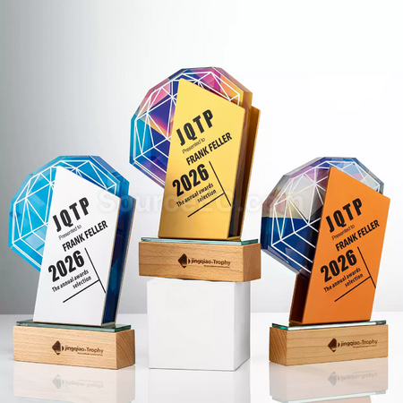 Customization Metal Crystal Solid Wood Trophy Promotional Products
