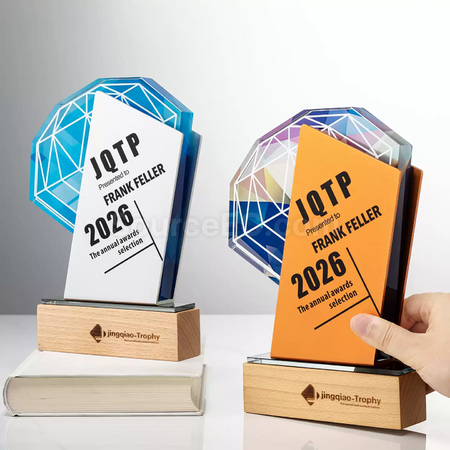 Customization Metal Crystal Solid Wood Trophy Promotional Products