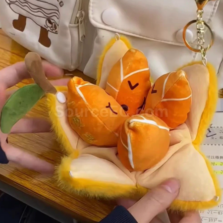 Customization Decompression peeled orange plush doll keychain Promotional Products