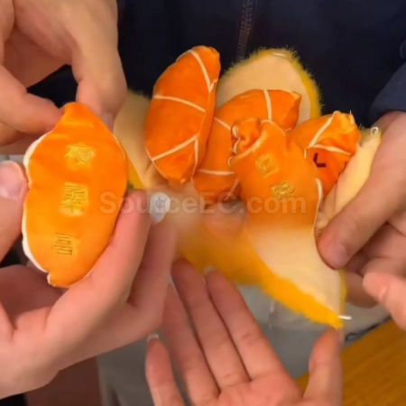 Customization Decompression peeled orange plush doll keychain Promotional Products