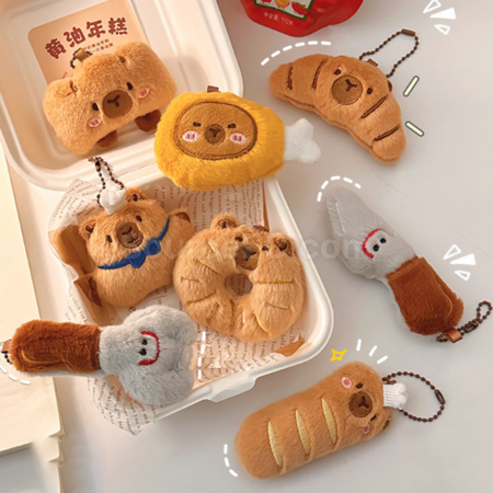 Customization Capybara Bread Plush Doll Pendant Keychain Promotional Products