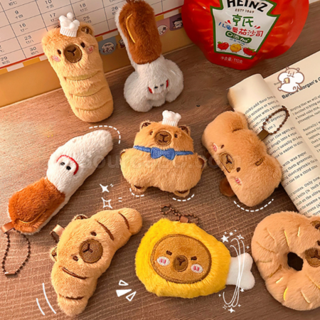 Customization Capybara Bread Plush Doll Pendant Keychain Promotional Products