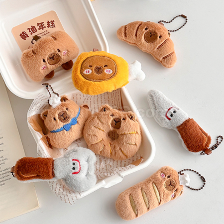 Customization Capybara Bread Plush Doll Pendant Keychain Promotional Products