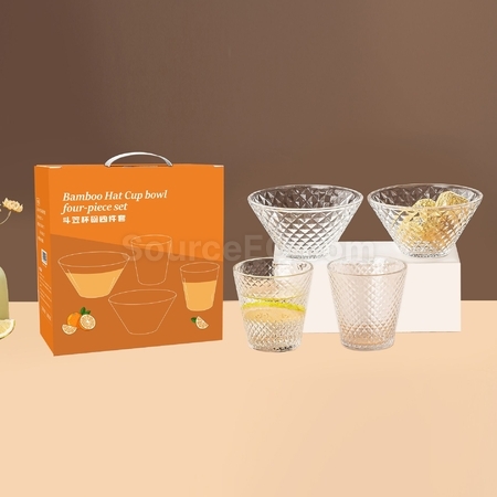 Customization Luxury Glass Bowl + Cup Set Promotional Products