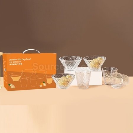 Customization Luxury Glass Bowl + Cup Set Promotional Products