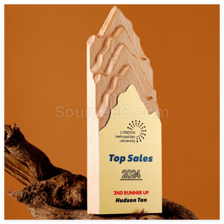 Customization Creative Metal and Solid Wood Trophy Promotional Products