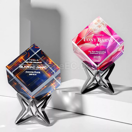 Customization Rubik's Cube Crystal Trophy Promotional Products