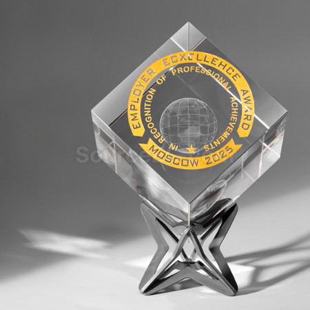 Customization Rubik's Cube Crystal Trophy Promotional Products