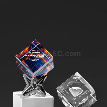 Customization Rubik's Cube Crystal Trophy Promotional Products