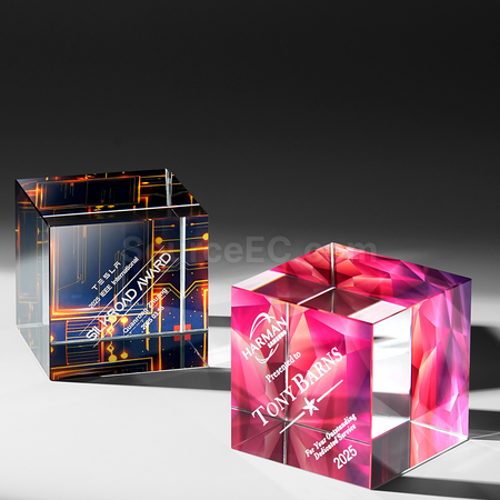 Customization Rubik's Cube Crystal Trophy Promotional Products