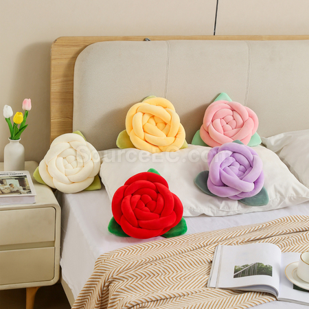 Customization Knitted And Knotted Rose Pillow Promotional Products