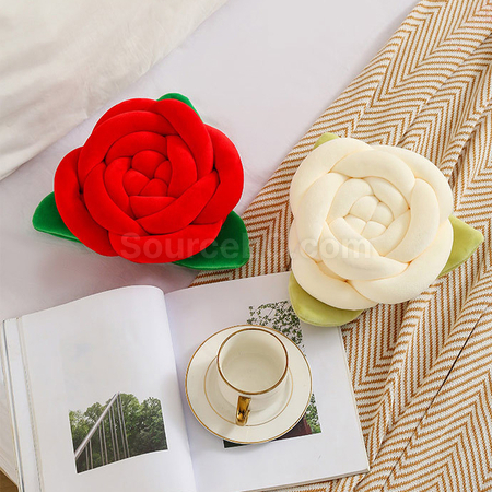 Customization Knitted And Knotted Rose Pillow Promotional Products