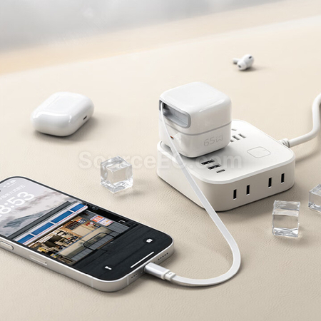 Customization 65w GaN Retractable Cable Desktop Charger Promotional Products
