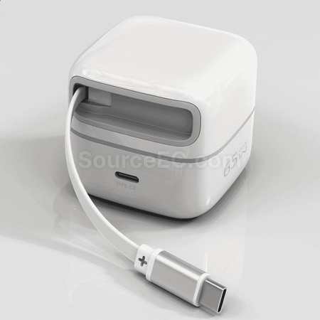 Customization 65w GaN Retractable Cable Desktop Charger Promotional Products