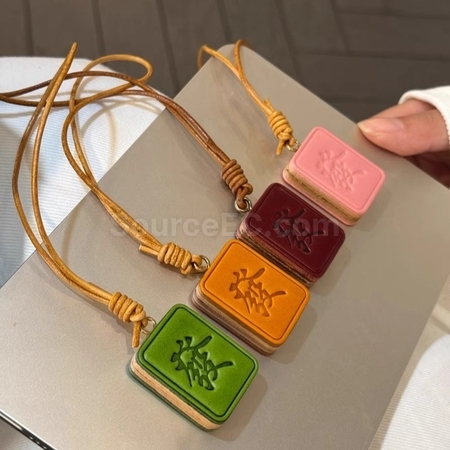 Customization Leather Mahjong Pendant Keychain Promotional Products