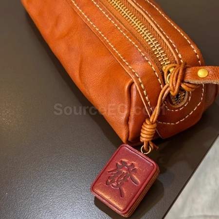 Customization Leather Mahjong Pendant Keychain Promotional Products