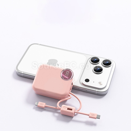 Customization Mini Self-contained Cable Fast-charging Power Bank Promotional Products