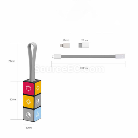 Customization Rubik's Cube three-in-one data cable Promotional Products