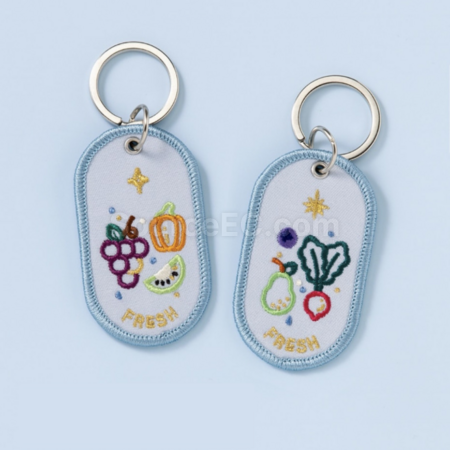 Custom embroidered keychain pendant