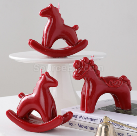 Customization New Year Rocking Horse Scented Candle Promotional Products